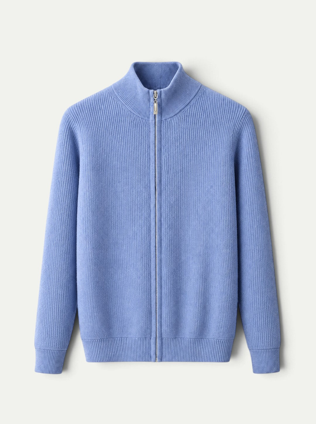 Sawyer Ribbed Cashmere Zip Cardigan