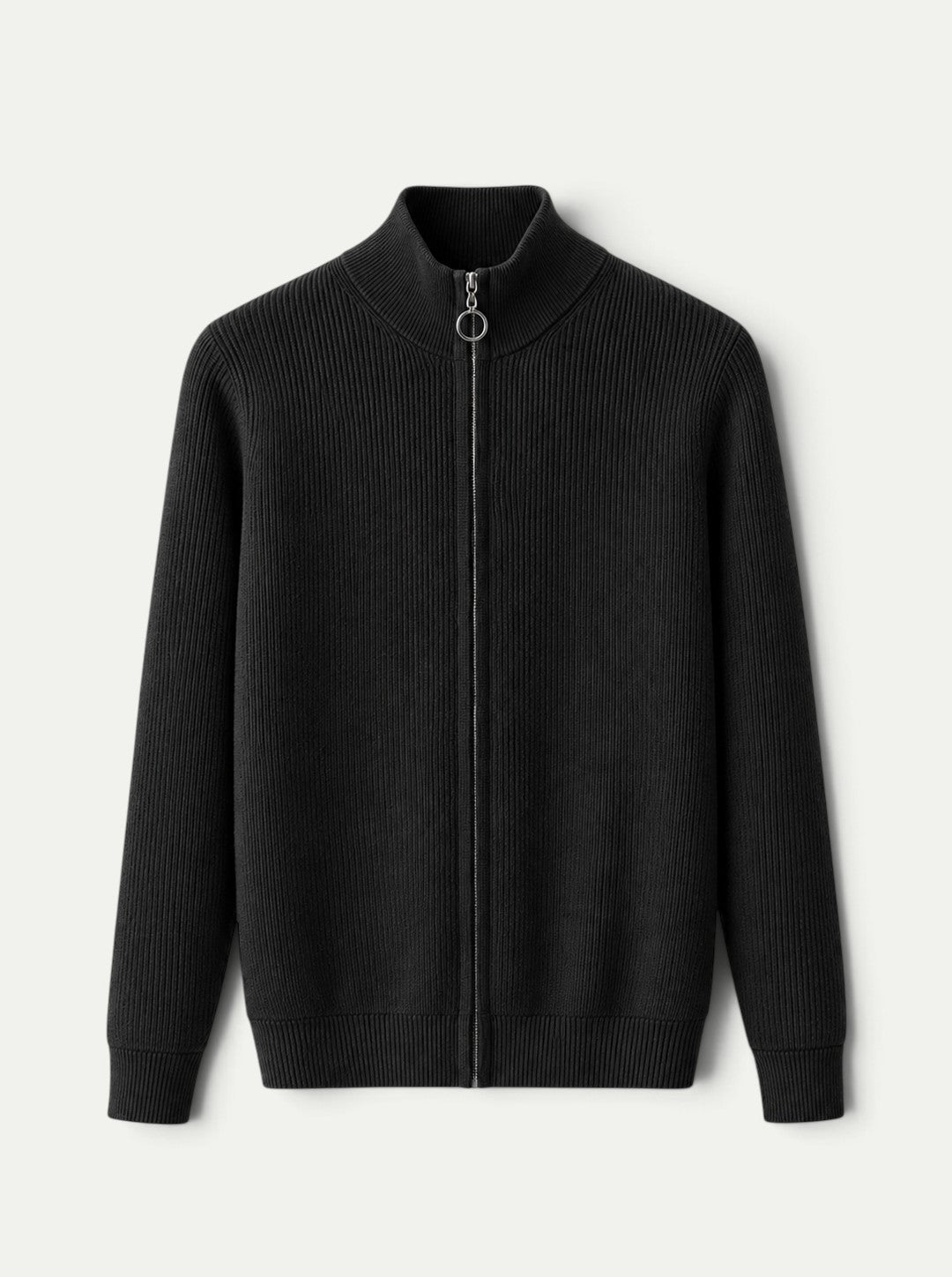 Weston Ribbed Cashmere Zip Cardigan