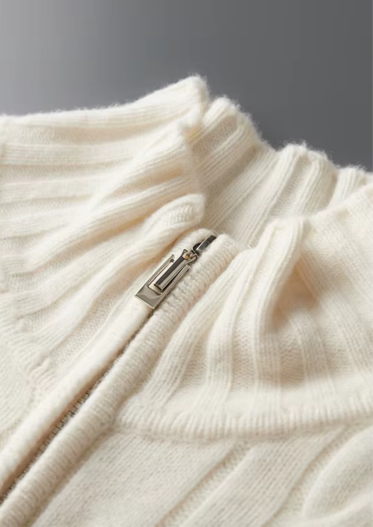 Everett Cable Cashmere Zip Cardigan