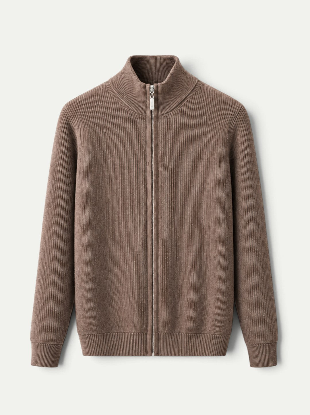 Sawyer Ribbed Cashmere Zip Cardigan