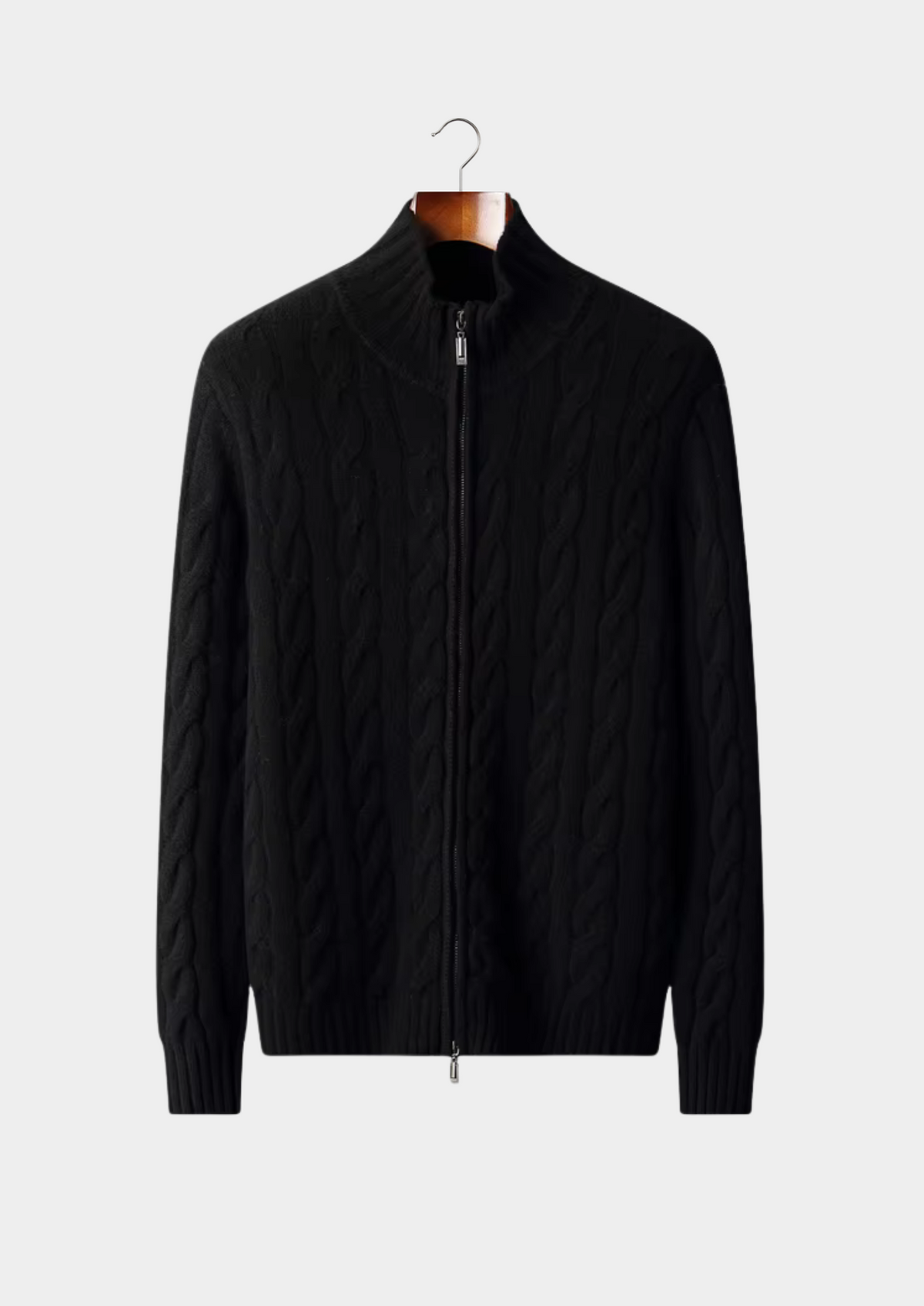 Everett Cable Cashmere Zip Cardigan