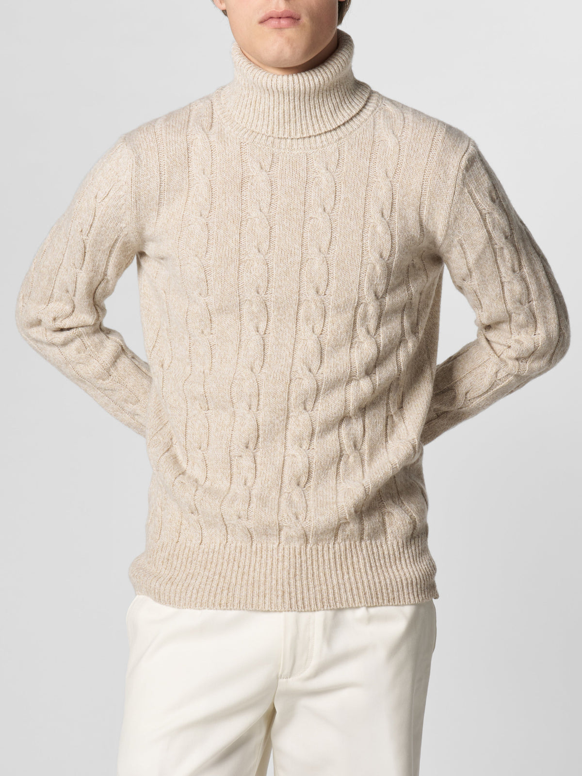 Wellington Cable Cashmere Turtleneck